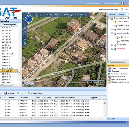 SAT on-line - Applicazione web per gestione logistica e sicurezza.